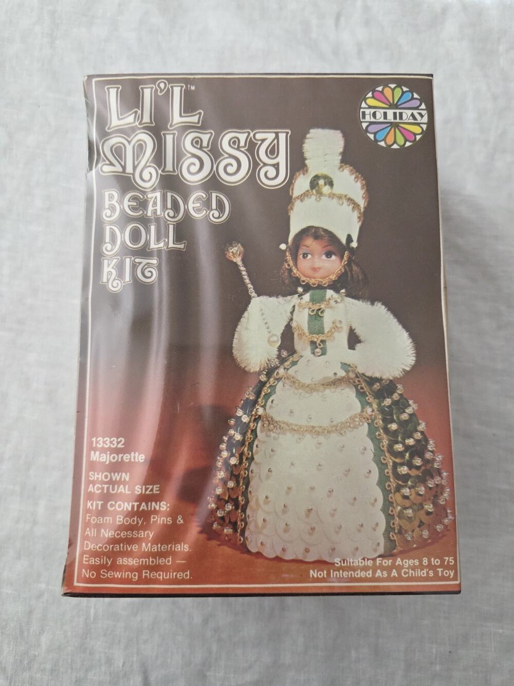 Walco Li'l Missy Beaded Doll Kit Sequin Vintage Majorette #13332